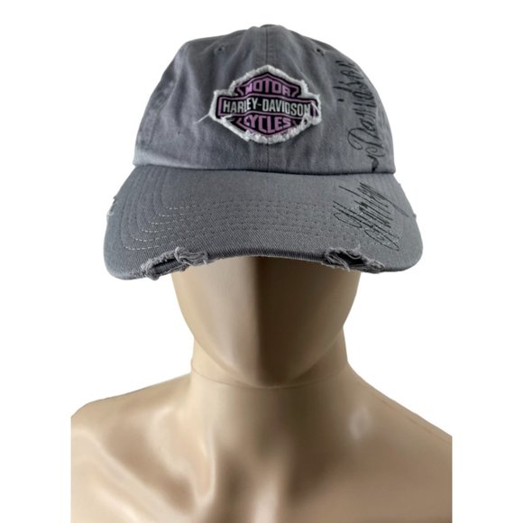 Harley-Davidson Accessories - Harley Davidson Women's Gray W/Purple Logo Cowboys Alamo City Strapback Hat